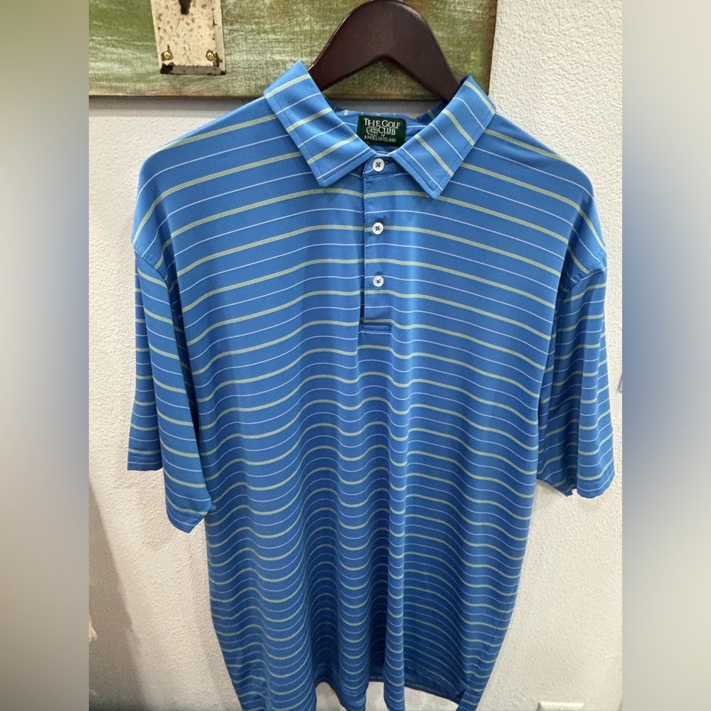 Blue Striped Men's Shirt (Amelia Island Logo)